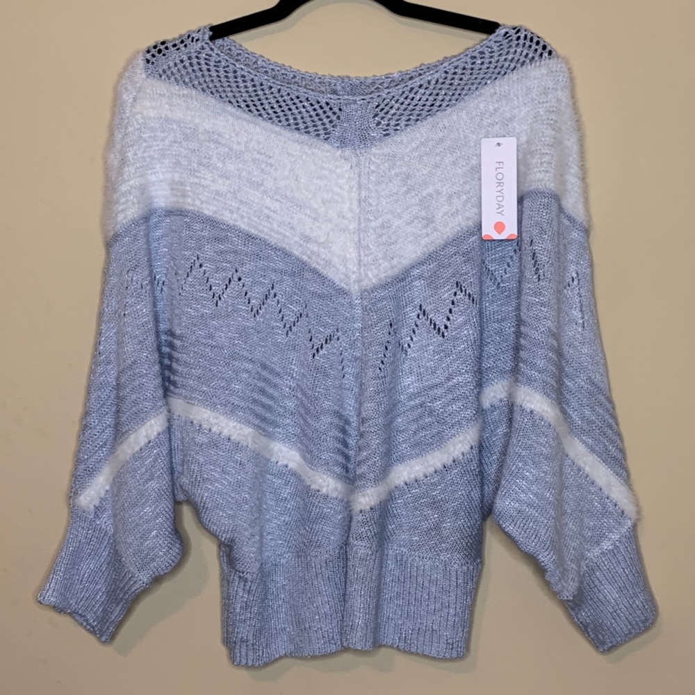 FLORYDAY Large Light-Blue Knitted Sweater - NWT